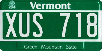 VT license plate XUS718