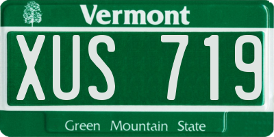 VT license plate XUS719