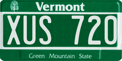 VT license plate XUS720