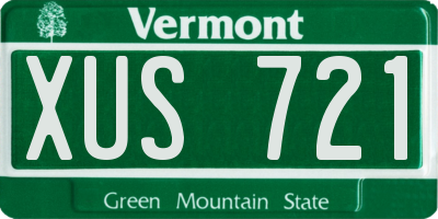 VT license plate XUS721