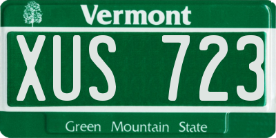 VT license plate XUS723