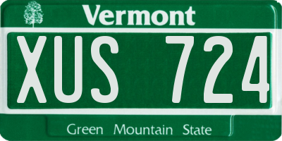 VT license plate XUS724