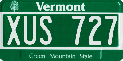 VT license plate XUS727