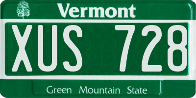 VT license plate XUS728