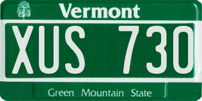 VT license plate XUS730