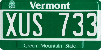 VT license plate XUS733