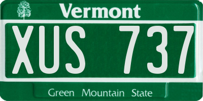 VT license plate XUS737