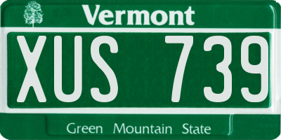 VT license plate XUS739