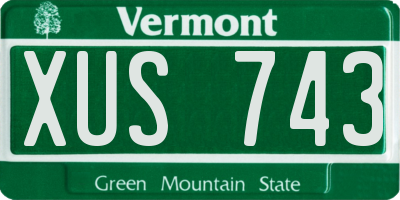 VT license plate XUS743