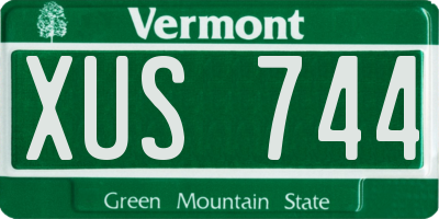 VT license plate XUS744