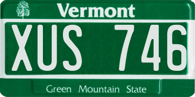 VT license plate XUS746