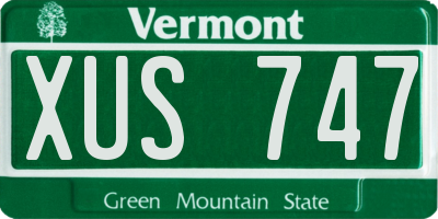 VT license plate XUS747