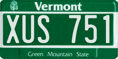 VT license plate XUS751