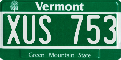 VT license plate XUS753