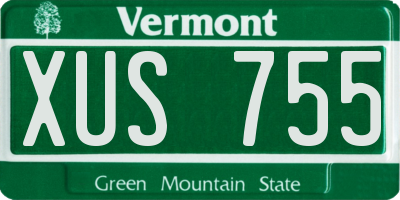 VT license plate XUS755