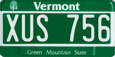VT license plate XUS756