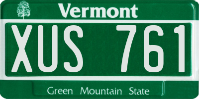 VT license plate XUS761