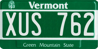 VT license plate XUS762
