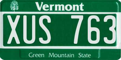 VT license plate XUS763