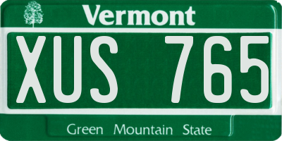 VT license plate XUS765