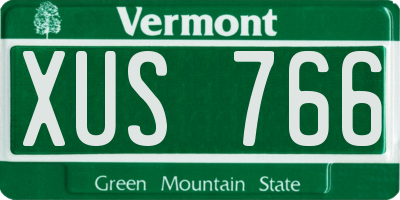 VT license plate XUS766