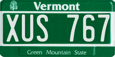 VT license plate XUS767