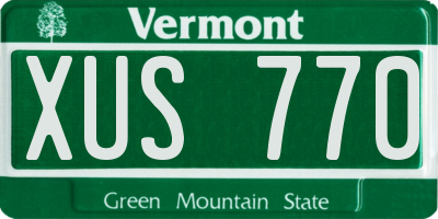 VT license plate XUS770
