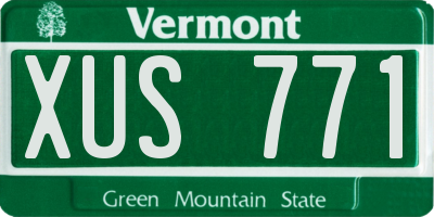 VT license plate XUS771