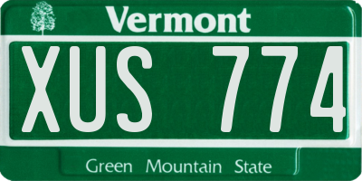 VT license plate XUS774