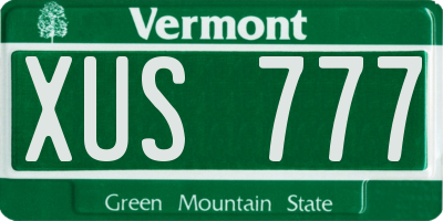 VT license plate XUS777