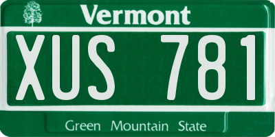 VT license plate XUS781
