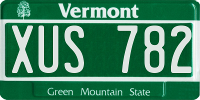 VT license plate XUS782