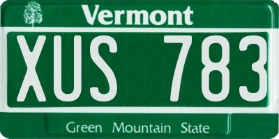 VT license plate XUS783