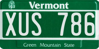 VT license plate XUS786