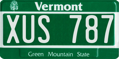 VT license plate XUS787