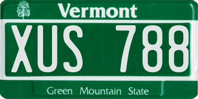 VT license plate XUS788