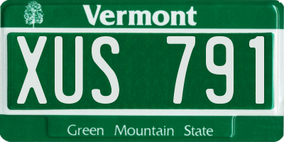 VT license plate XUS791