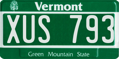 VT license plate XUS793