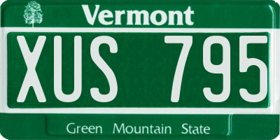 VT license plate XUS795