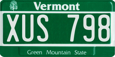 VT license plate XUS798