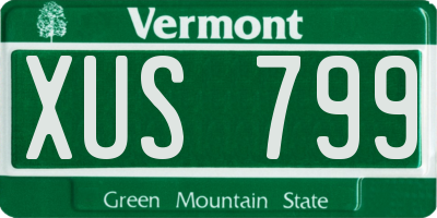 VT license plate XUS799