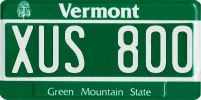 VT license plate XUS800