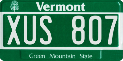 VT license plate XUS807