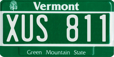 VT license plate XUS811