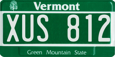 VT license plate XUS812