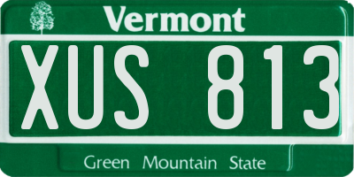 VT license plate XUS813