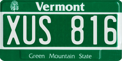 VT license plate XUS816
