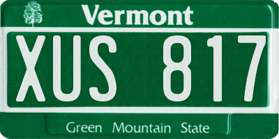 VT license plate XUS817