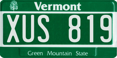 VT license plate XUS819