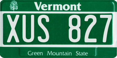 VT license plate XUS827